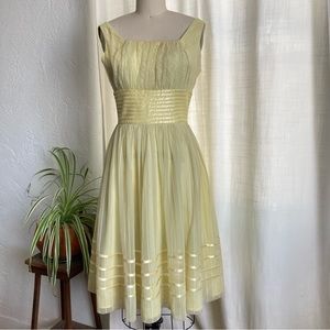 Yellow 50’s 60’s Chiffon Cocktail Dress
